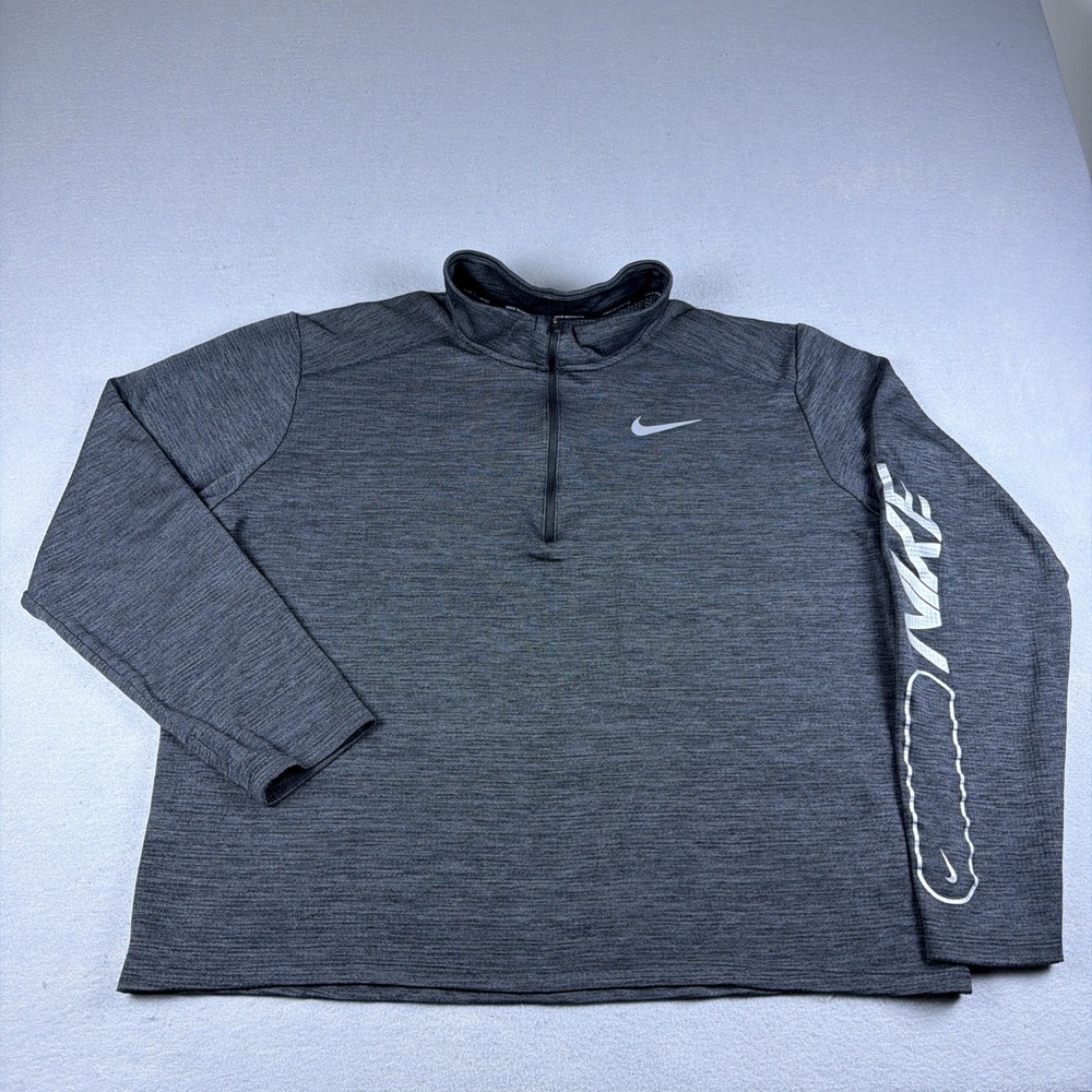 Nike Running Pacer Half Zip Sweatshirt Mens Extra Large Black Pullover Dri Fit